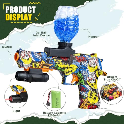 ANSTOY AUTOMATIC GEL BALL BLASTER LIGHT WATERPROOF SPLATTER BALL BLASTER - ANGRY - Like New