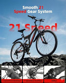 QARSWA 24/26 Mountain Bike 21-Speed Full Suspension MTB Steel Frame - BLACK - Like New