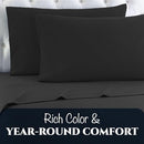 Shavel Home Products Micro Flannel Solid Sheet Set Twin Charcoal - Brand New