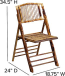 Flash Furniture American Champion Bamboo Folding Chair 4 Pack 4X62111BAM - Brown - Like New