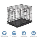 MIDWEST HOMES MEDIUM OVATION DOUBLE DOOR 30" FOLDING METAL DOG CRATE - BLACK - Like New