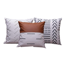 EFOLKI BOHO THROW PILLOW COVERS 18X18 SET OF 3 - WHITE/BROWN/BLACK - Brand New