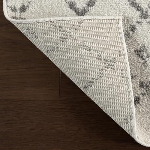 NULOOM 5X7 MOROCCAN BLYTHE AREA RUG GREY FADED BOHEMIAN DESIGN STAIN RESISTANT - Brand New
