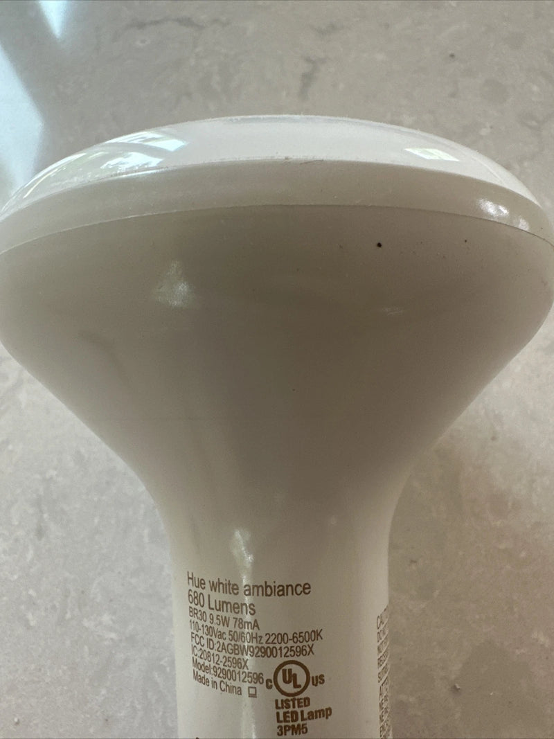 PHILLIPS HUE PHILIPS HUE WHITE AMBIANCE BR30 BULBS 680 LUMENS - WHITE - Like New