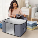 FAB TOTES STORAGE BAGS FOR CLOTHES AND BLANKET FOLDABLE 6 PIECE SET - GRAY - Like New