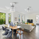 HUEOCZW 21" Small Ceiling Fan Light Remote Flush Mount - White - Brand New