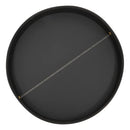 Faux Leather Round Serving Tray for Coffee Table and Ottoman B096JR6PHY -Black - Brand New