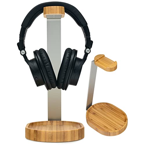 KNOX GEAR BAMBOO HEADPHONE STAND - WOOD DESK STAND - BROWN - Scratch & Dent