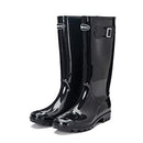 DKSUKO Women's Tall Waterproof Rubber Garden Rain Boots Buckle Size: 9.5 - Black - Like New
