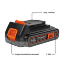 BLACK+DECKER 20V MAX LITHIUM BATTERY 2.0AH CHARGER SOLD SEPARATELY - ORANGE - Like New