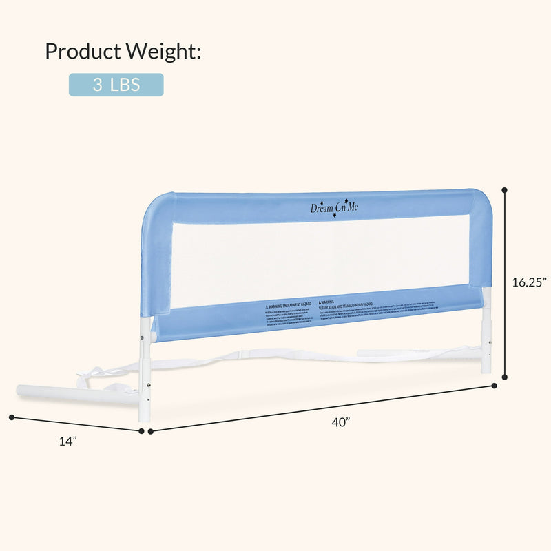 DREAM ON ME ADJUSTABLE TODDLER BED RAIL, BLUE MESH - BLUE - Like New