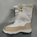 DREAM PAIRS FUR MID CALF SNOW BOOTS - SIZE: WOMEN 6 - WHITE/BEIGE - Like New