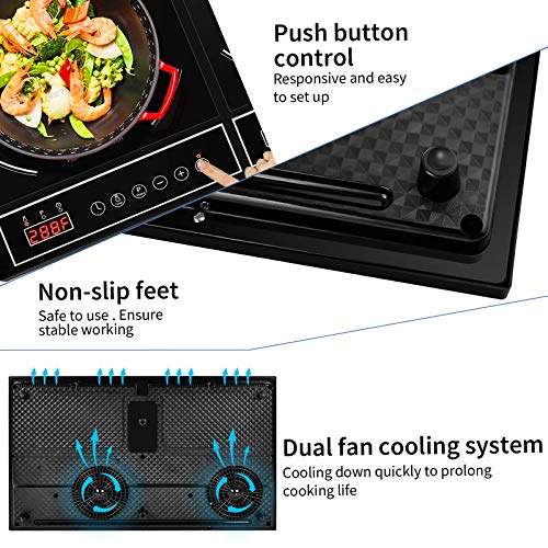 Portable 1800W Double Induction Cooktop Power Sharing Induction Burner - Like New