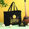 HILLBAN 2 PCS SOFTBALL TOTE HANDBAG MAKEUP BAG OVERSIZE CASUAL CANVAS - BLACK - Like New