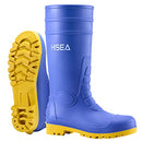 B0919K9VQ7 HISEA Men's Steel Toe Rubber Boots PVC Rain Boots Size 10 Blue - Brand New