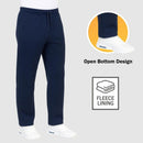 BLUE ICE MEN'S ULTRA HEAVYWEIGHT FLEECE SWEATPANTS OPEN BOTTOM S - HEATHER GRAY - Brand New