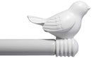 B01DFKN9DG 3/4" Cute Decorative Bird Adjustable Curtain Rod Set 28-48" - White - Brand New