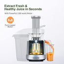 ACEZOE Juicer Machines 1300W Vegetable Fruit Power Extractor with 3" - Silver Like New