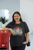 SUPEYA PLUS SIZE WILD HEART GYPSY SOUL T-SHIRT - 3XL - DARK GRAY - Like New