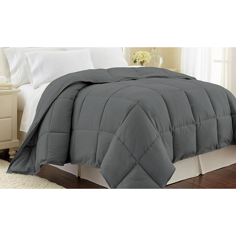 LUXURY HOME DOWN ALTERNATIVE COMFORTER - TWIN - GRAY - Like New