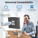 MOUNTUP SINGLE MONITOR DESK MOUNT, ADJUSTABLE GAS SPRING MONITOR ARM - WHITE - Like New