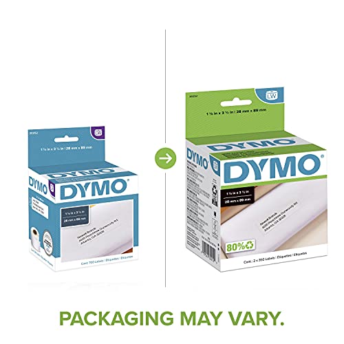 DYMO AUTHENTIC LW WHITE MAILING ADDRESS LABELS LABELS 2ROLLS OF 350 (700 TOTAL) - Brand New