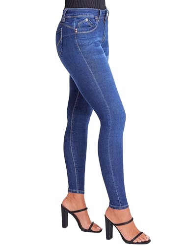 YMI WOMEN SUSTAINABLE WANNABETTABUTT SKINNY JEANS MIDNIGHT SKY BLUE SIZE 7 - Brand New