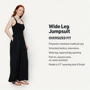 AMAZON ESSENTIALS WOMEN'S SQUARE NECK WIDE LEG SLEEVELESS JUMPSUIT - 2XL - BLACK - Brand New
