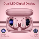 BMANI WIRELESS EARBUDS BLUETOOTH HEADPHONES 48HRS PLAY BACK SPORT - PINK - Like New