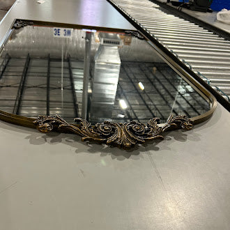 GENERIC ORNATE DECORATIVE MIRROR 25.5W X 39L - BRONZE WOOD - Like New