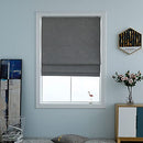 Everyday Celebration Woven Fabric Roman Shade 35"x64", Ash Grey - Brand New
