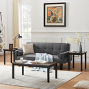 DKLGG FAUX MARBLE COFFEE TABLE SET OF 3 PIECE LIVING ROOM TABLE - BROWN - Like New