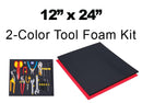 5S TOOL BOX SHADOW FOAM CUSTOM SIZE (12" x 24", Black Top/Red Bottom) - Brand New