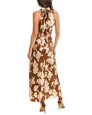 B08JGRWJGM Vince Womens Tapestry Floral Turtle Neck Dress Amber Large - Brand New
