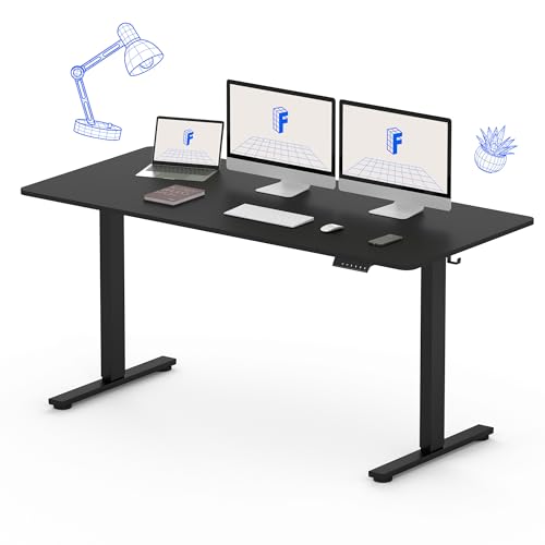 FLEXISPOT ELECTRIC STANDING DESK 63 X 24 INCH - BLACK TOP + BLACK FRAME - Like New