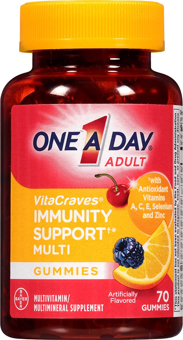 ONE A DAY VITACRAVES GUMMIES IMMUNITY 70CT - PACK OF 1 New