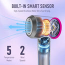 USKOWO HAIR DRYER 1800W BLOW DRYER 160,000 RPM HIGH-SPEED MOTOR - SILVER/GREY - Like New