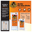 Gorilla Glue Sticks, Clear SAFT ALL TEMP EXTENDED WORKING TIME 45 COUNT - Brand New