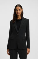BOSS REGULAR-FIT JACKET IN CREASE-RESISTANT CREPE BLACK SIZE 4 - BLACK - Brand New