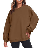 FKEEP OVERSIZED SWEATSHIRT FOR WOMEN CREW NECK SWEATSHIRT CASUAL - BROWN - M - Like New