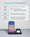 ANKER WIRELESS CHARGING STATION, POWERWAVE 3-IN-1 QI-CERTIFIED, B2579 - BLACK - Like New