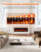 VISVEIL ELECTRIC FIREPLACE 60" REALISTIC FLAME HEATER - BLACK - Like New