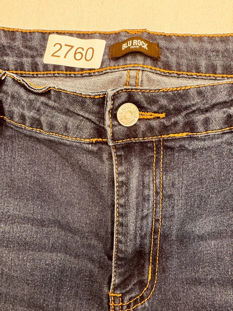 BLU ROCK FLEX STRETCH SLIM STRAIGHT JEANS - SIZE: MEN 40/32 - DARK WASH - Brand New