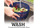 ZULAY 5L SALAD SPINNER W/ ROTARY HANDLE NAVY BLUE 5 LITER CAPACITY - NAVY BLUE - Like New