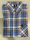 BLACK HORSE MEN'S S/S WOVEN PLAID SHIRT - SMALL - BLUE/RED/WHITE/LIGHT BLUE - Brand New