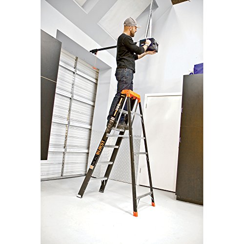 LITTLE GIANT LADDERS MICROBURST 8' STEPLADDER FIBERGLASS TYPE 1A 300LB - GRAY - Like New
