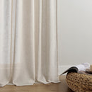 JOYDECO LINEN CURTAINS FOR LIVING ROOM SEMI-SHEER CURTAINS - BEIGE - Brand New