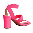 DREAM PAIRS WOMEN'S HIGH HEEL PUMP SANDALS SIZE WOMEN 9 NEON PINK - Like New