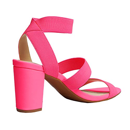 DREAM PAIRS WOMEN'S HIGH HEEL PUMP SANDALS SIZE WOMEN 9 NEON PINK - Like New