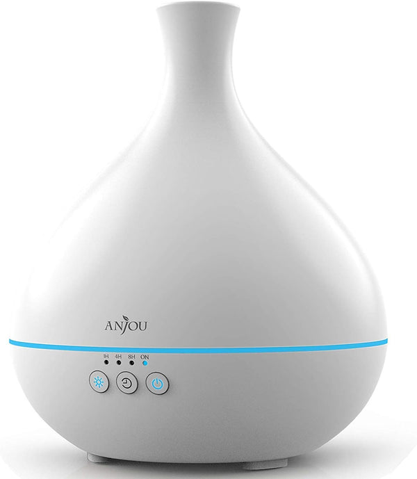 Anjou AJ-AD012 500ml BPA Cool Mist Humidifier Oil Diffuser - White Like New